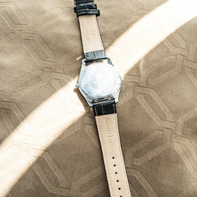 Relógio Masculino de Couro Poedagar Luminous Blue Steel 41mm