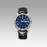 Relógio Masculino de Couro Poedagar Luminous Blue Steel 41mm