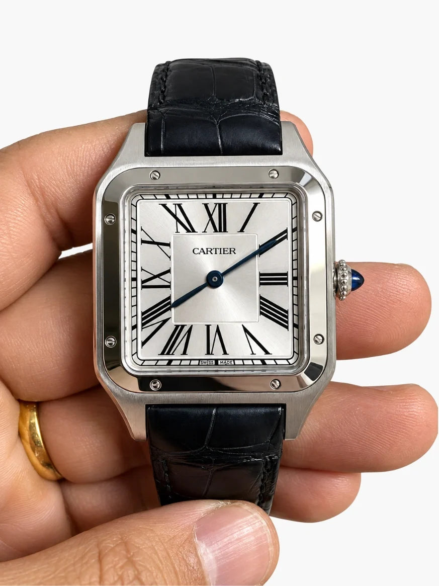 Cartier Santos-Dumont Black Leather