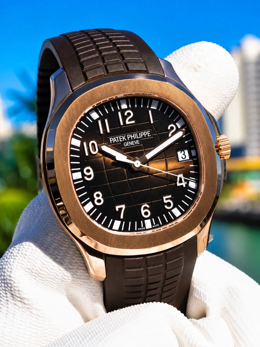 Patek Philippe. Aquanaut 5167 Rose Gold & Dark Brown